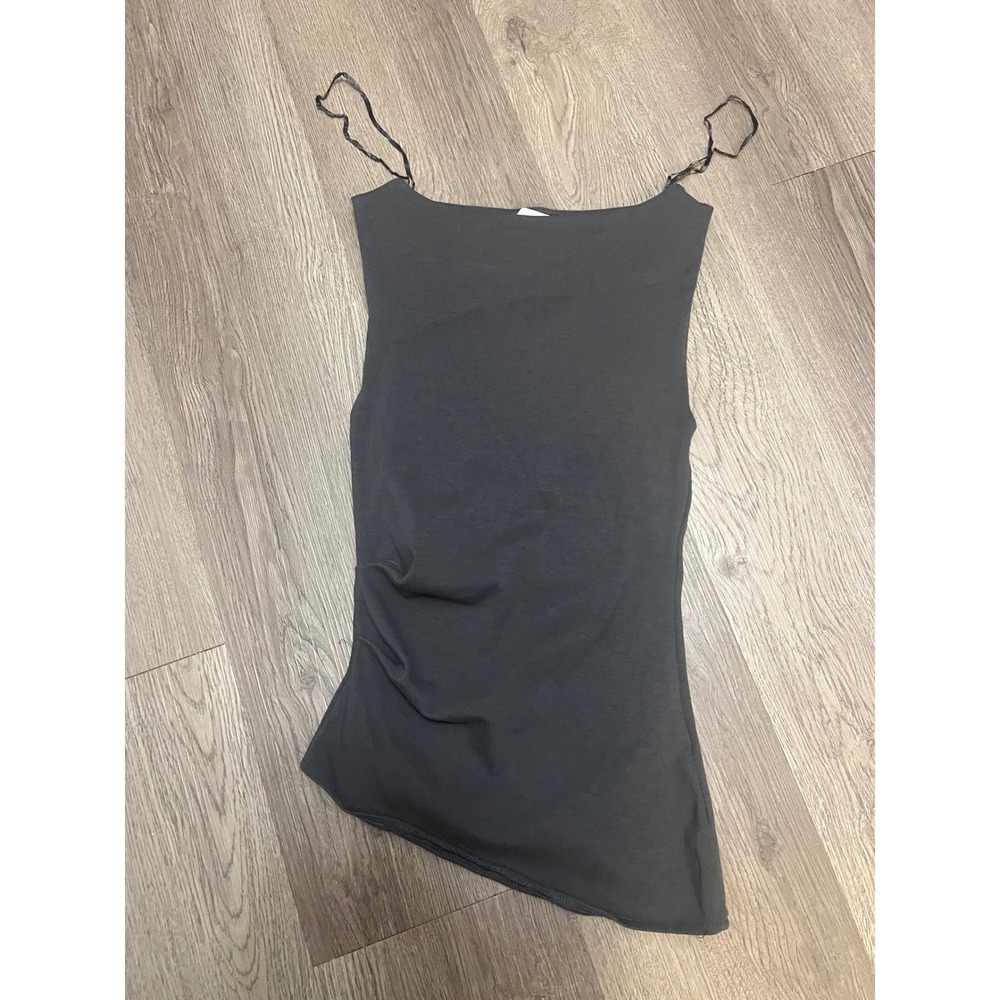 Zara Womens Gray Spaghetti Strap Camisole Tank Top Small Slim Fit Minimalist